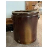 Brown Glazed Crock with Ear Style Handles