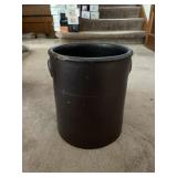 Dark Brown Glazed Crock with Ear Style Handles