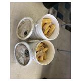 2 Buckets with Lids & Full of Ear Corn