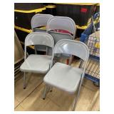 4 Light Blue Folding Chairs