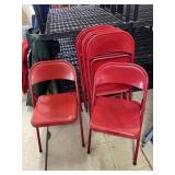 7 Red Folding Chairs
