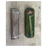 Vintage Hohner Marine Band Harmonica in Tin