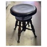Vintage Swivel Stool with Claw & Ball Feet