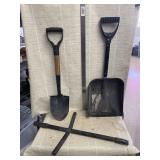 2 Shovels (one with adjustable handle), Duralast