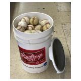 Rawlings Bucket with Lid Filled with Baseballs