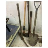 2 Pickaxes, 2 Axes, Shovel