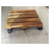 Wooden Plant Caddy with Caster Wheels 14x14
