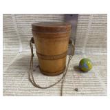 Vintage Wooden Pail, Marble