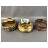 Brass Dish Set, Copper Bowl