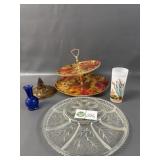 Misc. Glassware, 2 Tiered Tray
