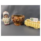 Native American, Sunflower Vase, Yellow Dish