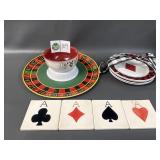 Playing Card Cup Coasters, Plates, Chip & Salsa