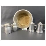 Aluminum Pitchers & Bowl
