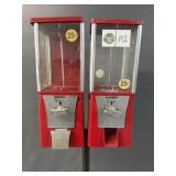 Dual Gumball Machine on Metal Base