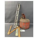 Metal Fuel Can, Level, Ruler