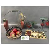 Apple Baskets, Candle Holders, Sign