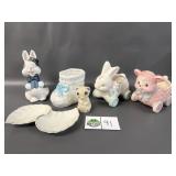Bunnies, Lamb, Shoe Vases