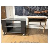 School Desk, Roll Around Shelf