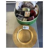 Glass Chargers, Christmas Ribbons