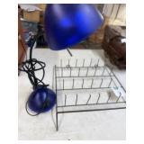 Metal Rack & Blue Lamp