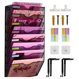 8 Pockets Mesh Wall File Holder Organizer Office H