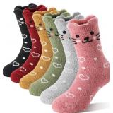 Kids Girls Toddlers Merino Wool Cat Socks Thermal