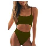 Large Womens Scoop Neck Cut Out Front Lace Up Back