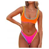Small Women's Sexy Scoop Neck Bikini Sets Color Bl