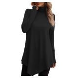 Small Turtle Neck Shirts for Women Long Sleeve Tun