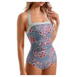 Large Women Sexy Tummy Control One Piece Swimsuit