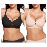 Large Wireless Bras for Women Wave Push Up No Unde