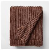 Rib Knit Throw Burgundy - Threshold  designed with