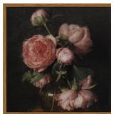 Square Framed Canvas Wall Art, Flower Farmhouse Pr