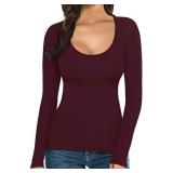 Medium Black Shirt for Women Stylish Scoop Neck Lo