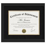11x14 Black Wood Diploma/Document Frame wit