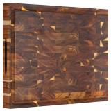 $66 Large Thick End Grain Acacia Wood Butch