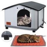 $80 Insulated Heated Cat House Indoor/Outdoor, Ele