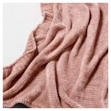 $70 50'x60' Shiny Chenille Throw Blanket Blush - T