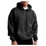 XL Hoodie Oversized Cheetah Sweatshirt Pullover Vi