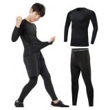 10/11YRS Boys Girls Base Layer Athletic Compressio