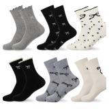 Size 5-9 Set 6 Coquette Bow Socks Women Cute Ruffl