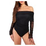 SEBOWEL Women Rhinestone Sparkly Bodysuits Sexy St