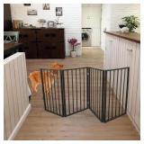 Freestanding Pet Gate, No Drill Installation & Fol