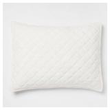 Standard Luxe Diamond Stitch Velvet Quilt Sham Ivo