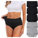 Large Womens Underwear,Cotton Mid Waist No Muffin