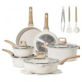 $100 CAROTE 16 Piece Pots and Pans Set Nonstick, W