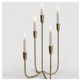 5-Candle Cast Iron Metal Candelabra Candlestick Ho