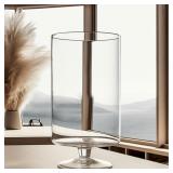 CYS EXCEL Glass Hurricane Pillar Candle Holder (H: