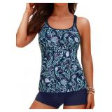 XL Two Piece Tankini Swimsuits for Women with Shor