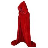 Unisex Adults Hooded Cloak Velvet Cape for